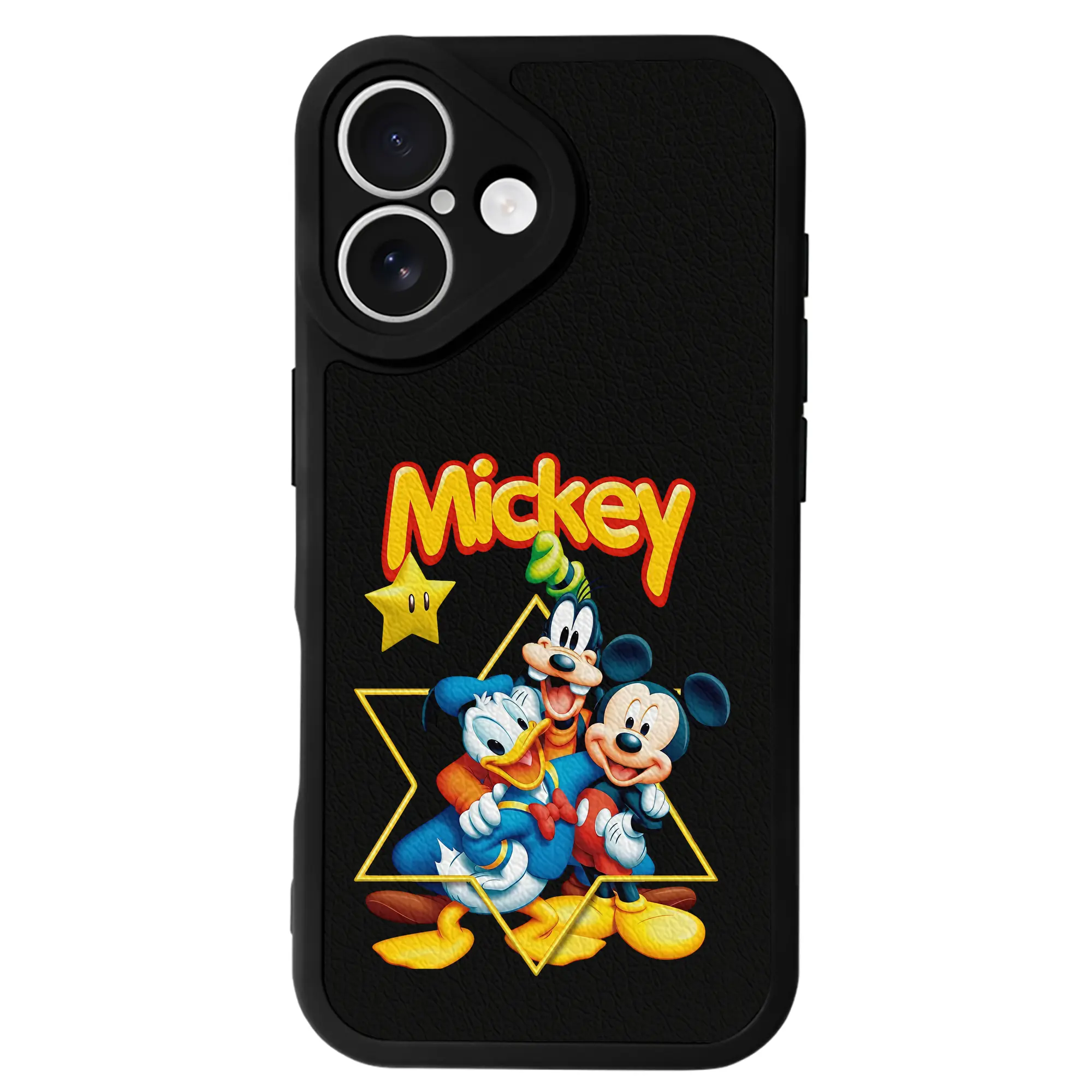 ミッキーマウス（Mickey Mouse） グッズ ミッキーマウス（Mickey Mouse） - IPhone 16シリーズ対応 ・ シリコンスマホケース ・ レザー調 ・ 高精度フィット ・ 耐衝撃 ・ ワイヤレス充電対応 ・ 精密カット